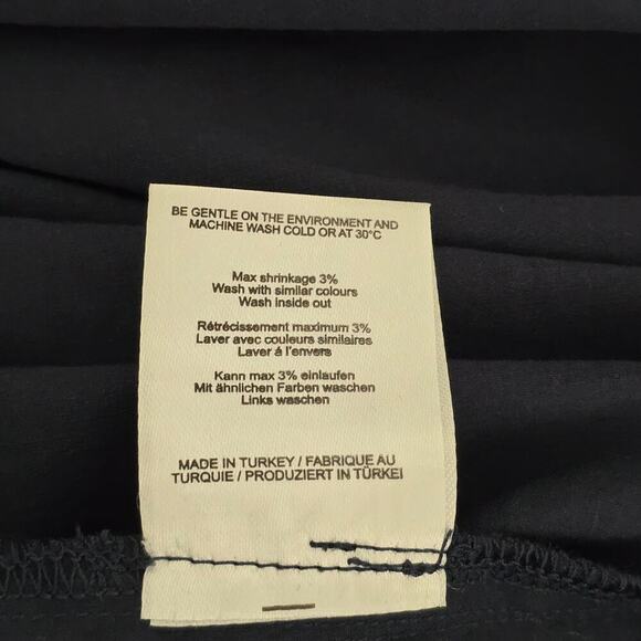 GANNI Navy Blue Poplin Midi Dress M Ruffle Embroidered Boho Luxury Minimalist - Picture 13 of 15